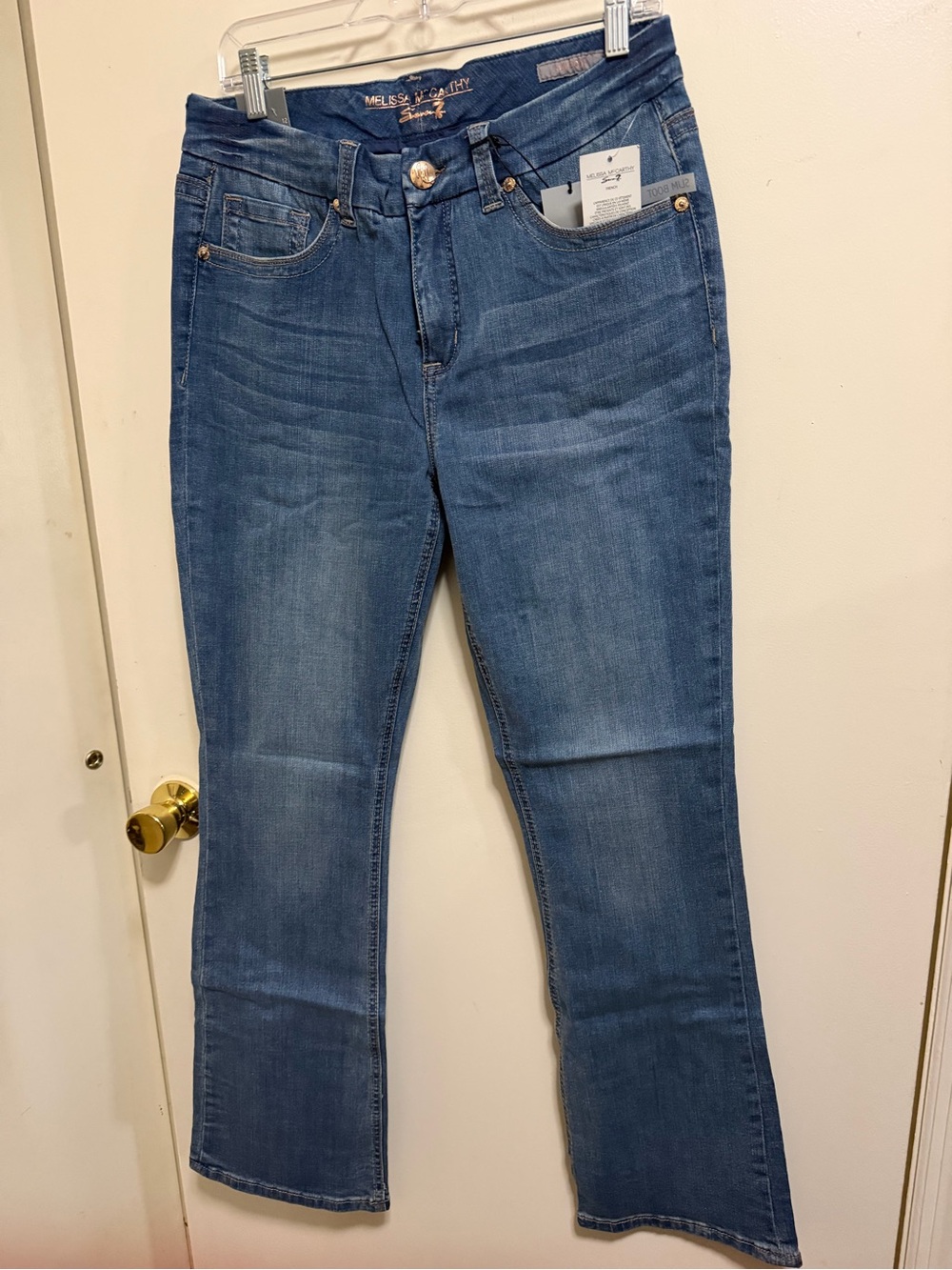 Melissa McCarthy Slim Boot-Cut Medium Blue Denim Jeans